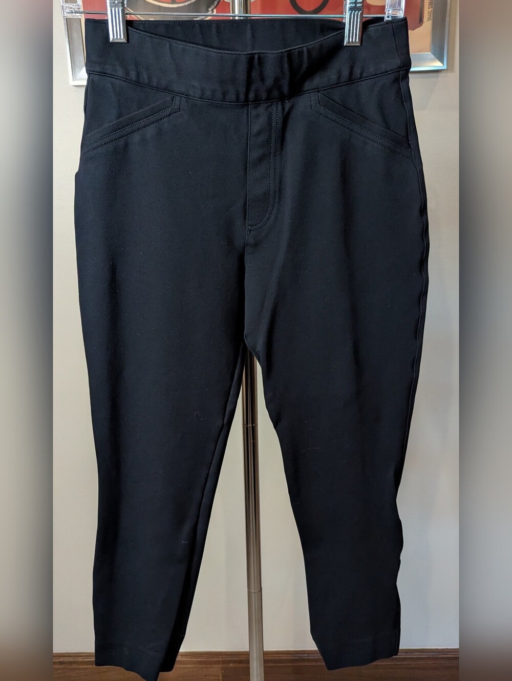 $25 SPANX Size Small Petite - The Perfect Pant Ankle Back Seam Skinny Black EUC